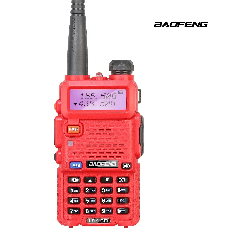 BaoFeng UV-5R рация 5 цветов Профессиональный CB радио Baofeng UV5R трансивер 128CH 5 Вт VHF& UHF Ручной для спорта на открытом воздухе - Цвет: RED