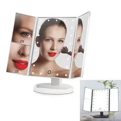 Новые 180 градусов вращения Сенсорный экран складной составляют зеркала с 24 светодиодный свет зеркальце для макияжа инструменты-