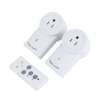 

White 2 Pack Remote Control Sockets Wireless Switch US Plug AC Power Outlet Home US Eletronic for Lamps & Small Appliances