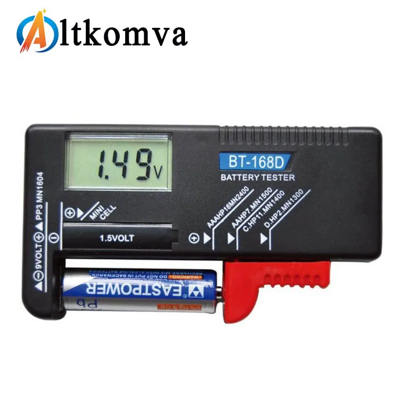 

AltkomvaSmart Digital Battery Tester Electronic Battery Power Measure Checker for 9V 1.5V AA AAA Cell CD battery capacity tester