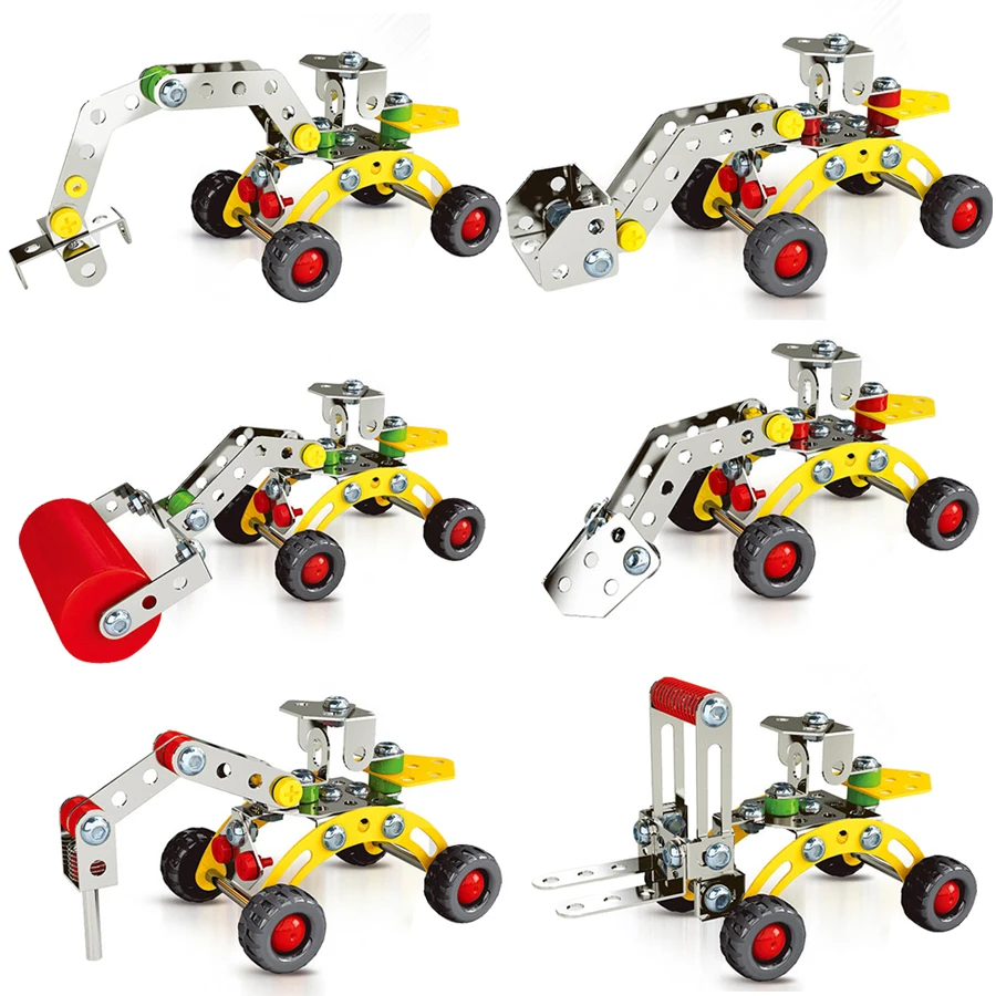 

DIY Assembly Vehicle Metal Puzzle Model Kits Toy Building Models Kits Enlighten Construction for Kids Engineering Car Truck