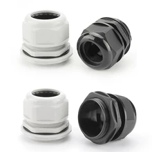 10 шт. белый Лидер продаж IP68 Водонепроницаемый нейлон Пластик кабельный сальник для герметизации провода соединителя M12/M16/18/20/25/32/36/40x1,5 для 3-21 мм кабель