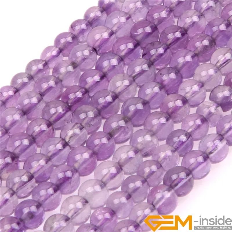 Круглый светильник пурпурные аметисты бусины натуральный камень Бусины DIY свободные бусины для изготовления ювелирных изделий прядь 15 дюймов