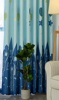 Современный занавес детская комната синий мультфильм занавес для замка тюль для гостиной мальчик дети спальня окно экран на заказ - Цвет: Curtain