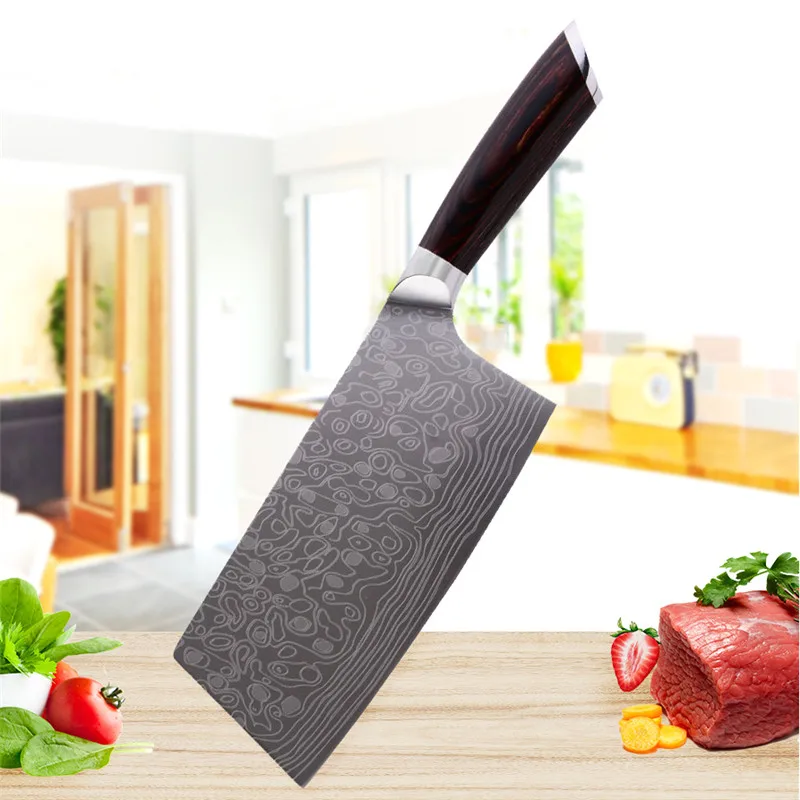 

Top Quality Stainless Steel Kitchen Cleaver Knife Chinese Chopping Knife Bone Vegetables Meat Cooking Tool