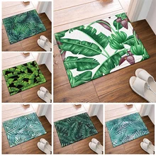 Анти-скольжения зелеными листьями дома коврик для пола, кухни для Ванная комната коврики для ванной туалета ковры коврики для ванной абсорбент 40X60 см
