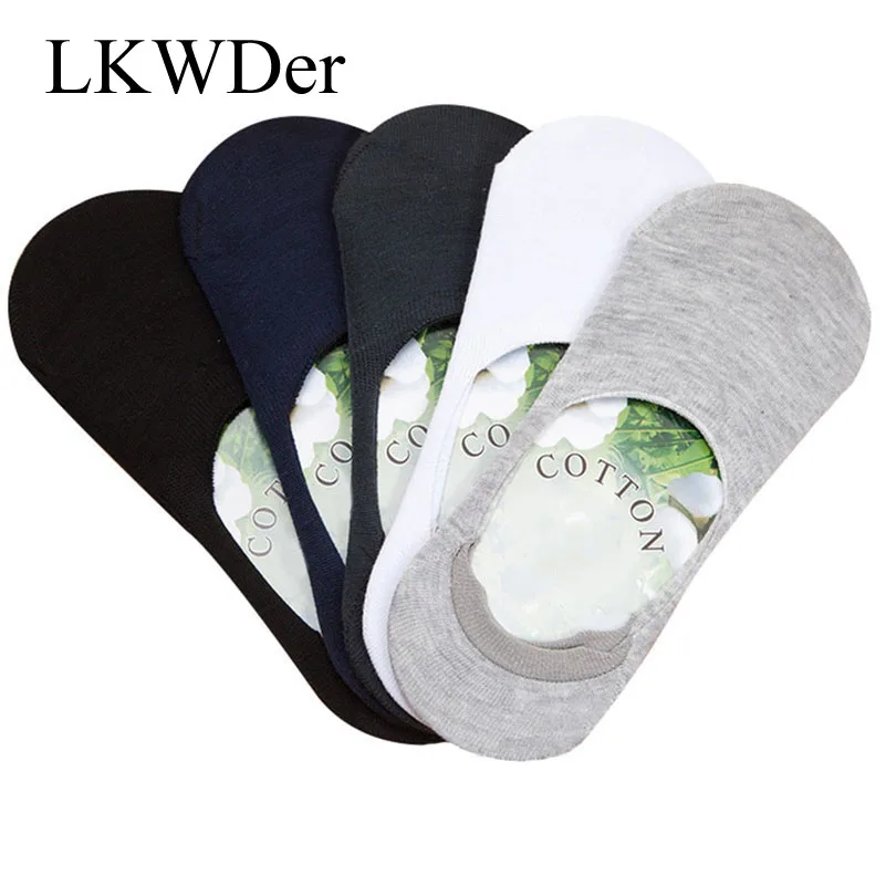 

LKWDer Socks Men Slippers Bamboo Fiber Non-slip Silicone Invisible Boat Compression Socks Summer Male Ankle Socks 6pcs=3pair/lot