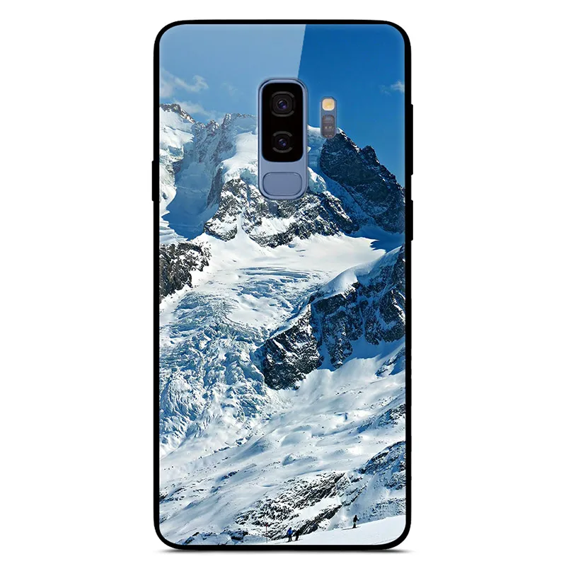 Чехол для samsung S9 блестящий чехол Стекло жесткая задняя крышка корпуса для samsung Galaxy S9 плюс чехол мягкий TPU бампер S9+ S9Plus Hoesjes - Цвет: 21