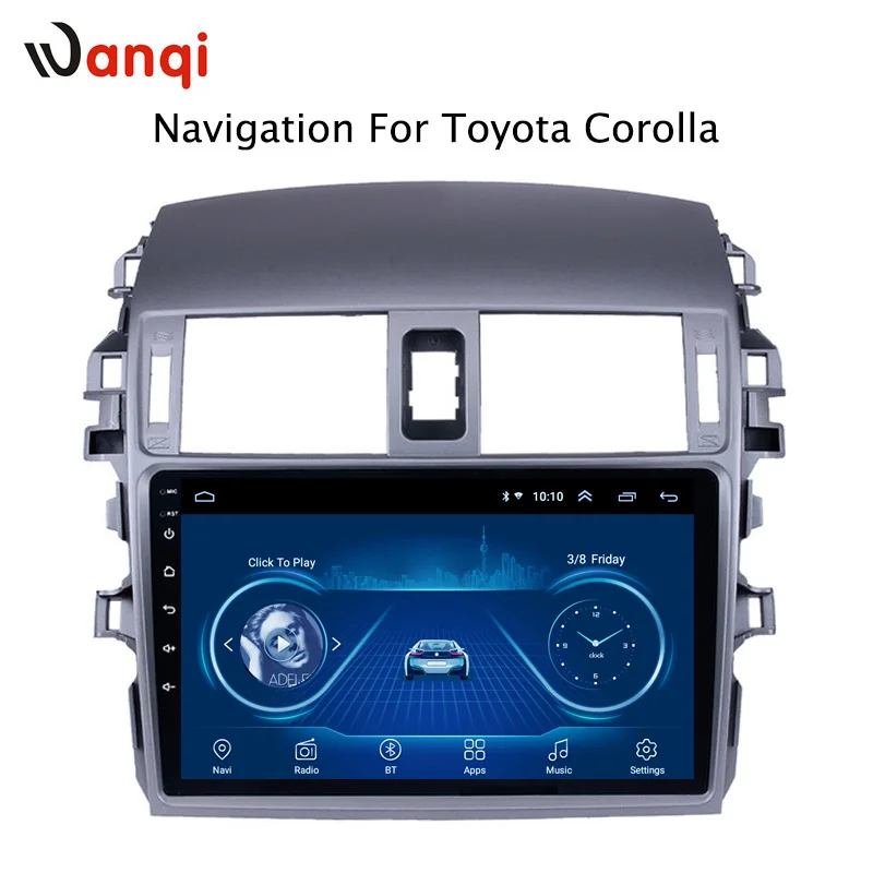 

hot sale 9 inch Android 8.1 2.5D Tempered HD Touchscreen Radio for Toyota Corolla 2007-2013 with Bluetooth USB WIFI support SWC