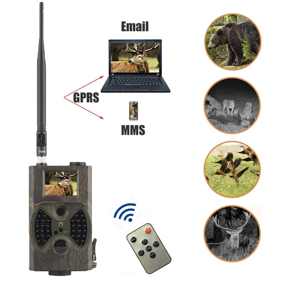 Сотовая Беспроводная охотничья камера, камера для слежения за дикой природой s 2G MMS SMS 16MP, камера ночного видения, фото ловушки, отслеживание наблюдения HC300M