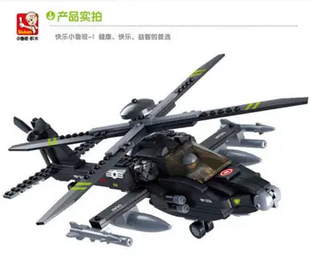 

Candice guo plastic toy building block assemble game birthday gift AH-64 Apache model helicopter airplane christmas present 1pc