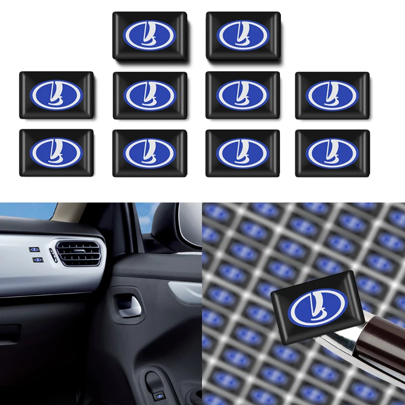 

10pcs Car Styling Mat Interior Auto decoration Sticker For Lada Kalina Granta Priora Lada Niva Largus Samara 2110 Accessories