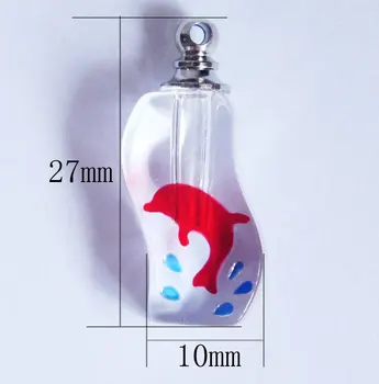 

Free shipping!!! Red dolphin Crystal vial, Fragrance vial pendant , Perfume vial pendants