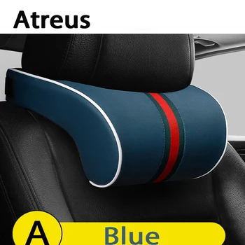 

Atreus Car-styling 1Pcs New Car neck pillow Leather Memory Headrest for VW polo Toyota corolla Honda civic car accessories cover