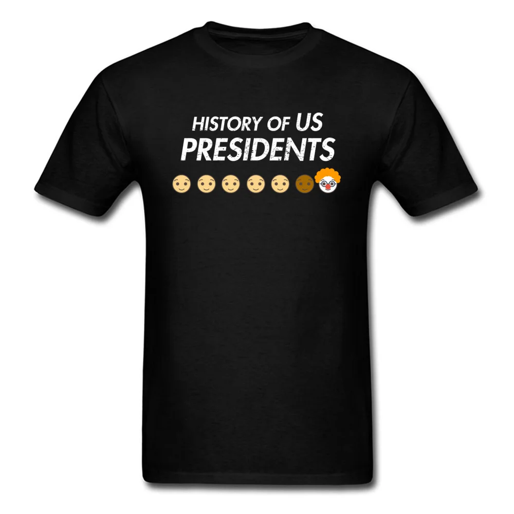 Новинка года: футболка с героями мультфильмов «История США», забавная дизайнерская летняя одежда Дональда Трампа Обамы Буша - Цвет: Черный