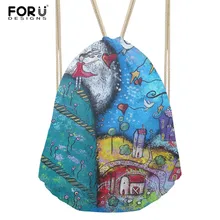 FORUDESIGNS/Kawaii/сумка для девочек с рисунком на шнурке, сумка со звездами, пляжная сумка для женщин и мужчин, сумка для хранения путешествий, рюкзак, Прямая поставка