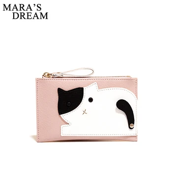 

Mara's Dream Fashion Women Wallets Printed Cat Element Leather Short Zipper Wallet Female Brand Card Holder Ladies Purse Carteir