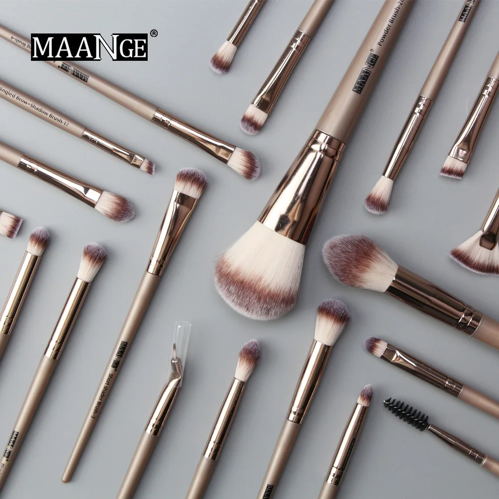 

MAANGE Pro 20pcs Makeup Brushes Set with Bag Powder EyeShadow Blending Eyeliner Eyelash Lip Portable Brush Set For Make up