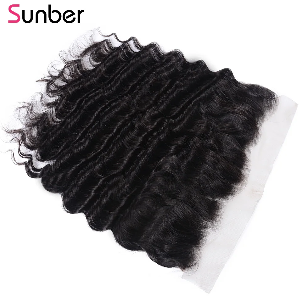 Sunber Brazilian Loose Deep Lace Frontal Hair 13*6 Swiss Lace Hair 10-20 inch Free Part Frontal Can be dyed any Color