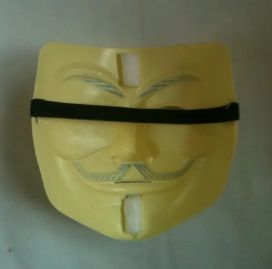 Желтый Хэллоуин карнавальные маски Дешевые Твердые V вендетта участник команды маска