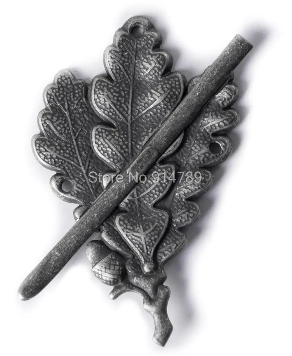 

WW2 GERMAN ARMY SKI SNIPER OAK LEAF METAL CAP BADGE-35760