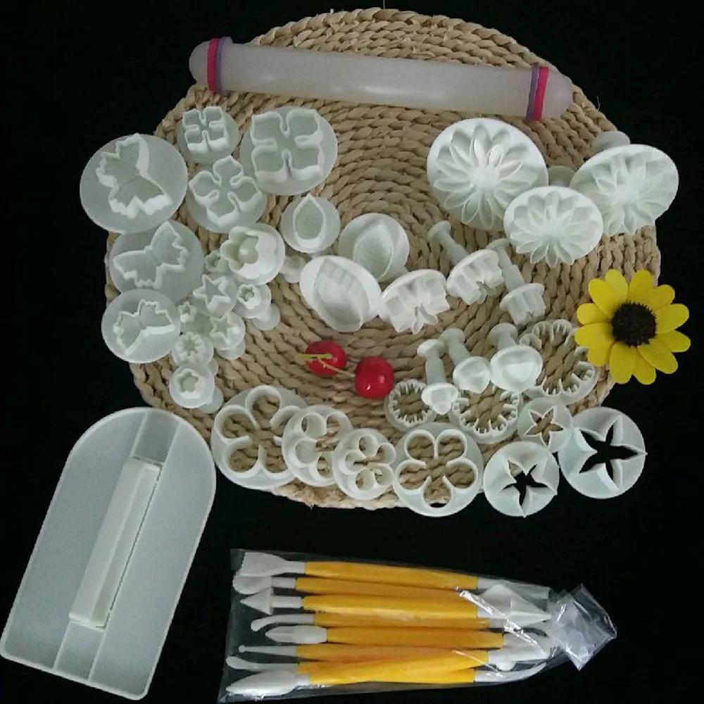 New 46pcs Set Cake Plunger Cutters Tools Decorating Icing