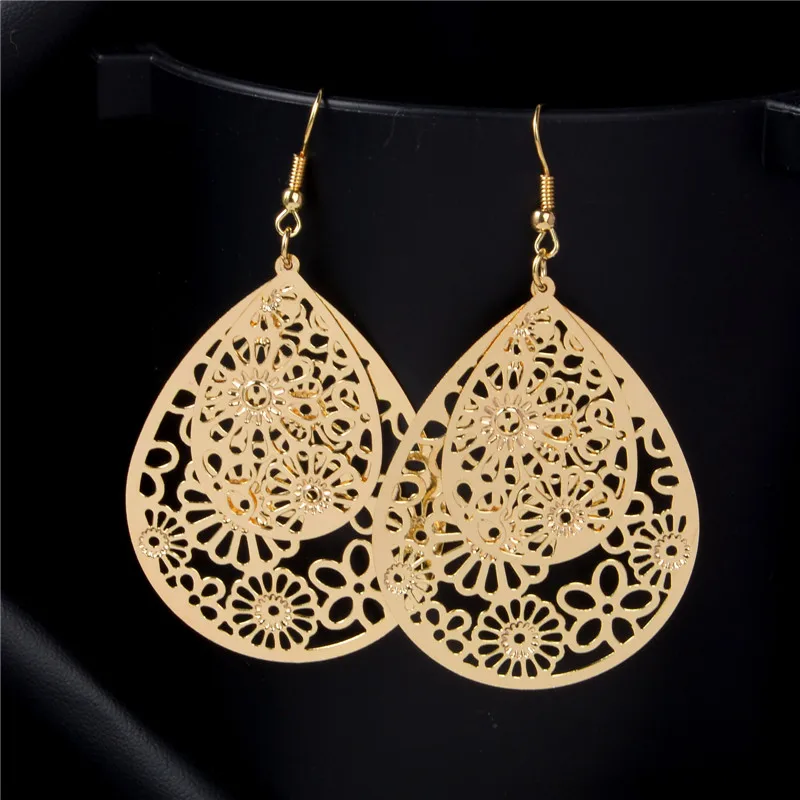 

SHUANGR Korean earrings Water-drop Style wedding earrings Tassel Jewelry boucles oreilles femmes ethniques Brincos Pendientes