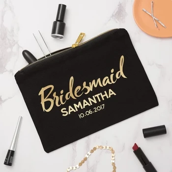 

personalized wedding bridal Bridesmaid Makeup bag, hen do Gift Make Up Birthday gifts ,Engagement Presents Makeup Cosmetic Bags
