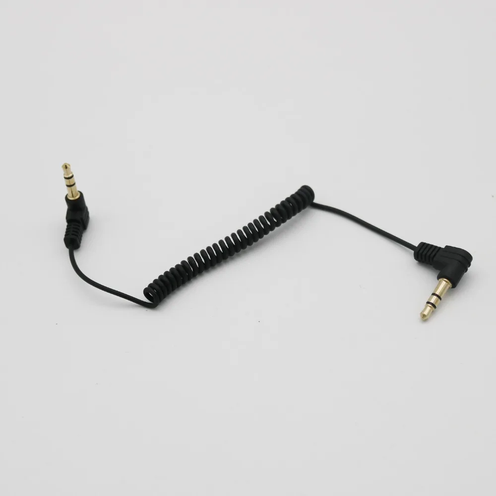 1 Pz Aux Cavo Da 3.5Mm Maschio 3 Pole Angolo Di Estensione Ad Angolo Retto A 3.5Mm Maschio Audio A Spirale A Spirale Per Ipod Mp3 Auto 60 Cm