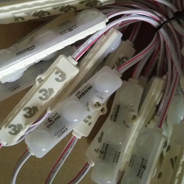 

5730 LED Module Constant current injection 3LED lens 160 degree,IP68 waterproof 12V 1.5W advertising light