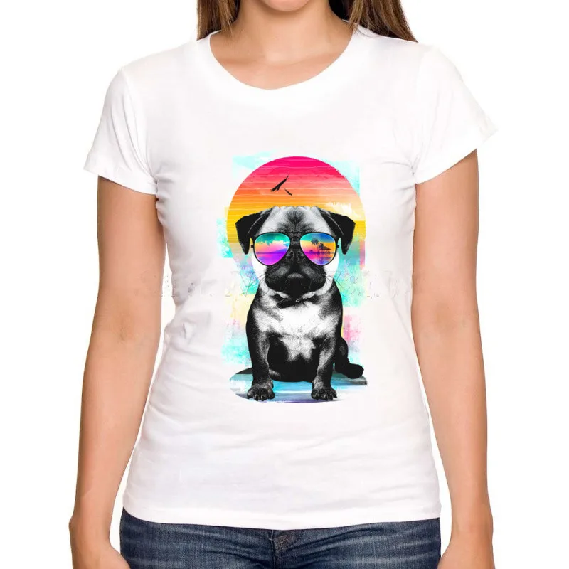 2017-New-Brand-Women-s-Disco-Music-Pug-3d-Printed-T-shirt-Fashion-Short-Sleeve-Summer