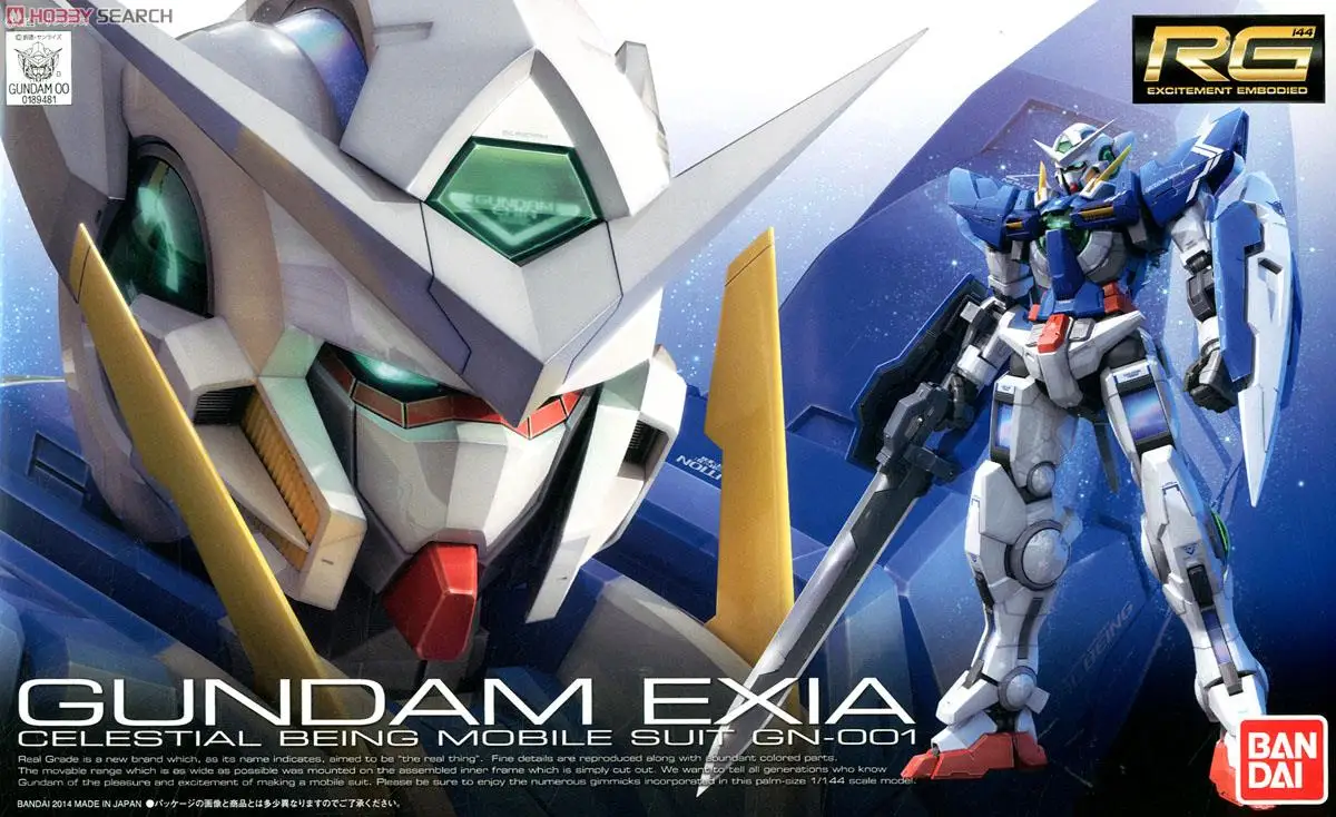 Bandai Gundam 89481 RG 1/144 Gundam OO 00 EXIA мобильный костюм сборные модели наборы фигурки пластмассовые игрушечные модели