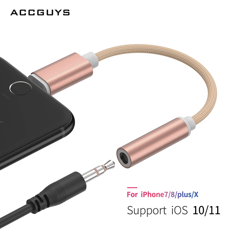 ACCGUYS Earphones Headphone 3.5mm Jack Audio Cable Adapter For iPhone 7 8 Plus/iPhone x xs max Aux Connector Cord | Мобильные