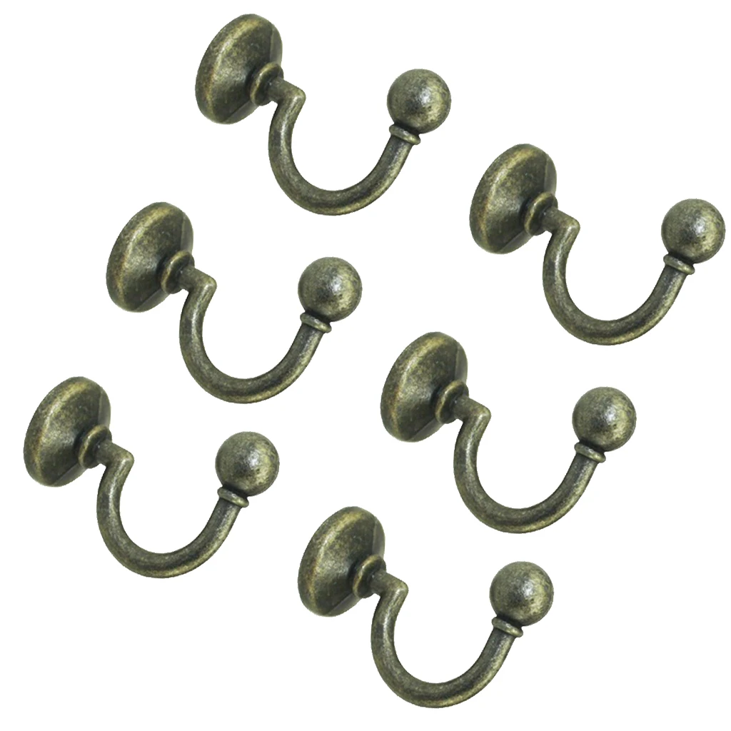 6 Pieces Single Key Hooks Wall Mounted Hanger Hooks Robe Hook with Screws for Home Bathroom Kitchen Decoration 6 Pieces Single Key Hooks Wall Mounted Hanger Hooks Robe Hook with Screws for Home Bathroom Kitchen Decoration