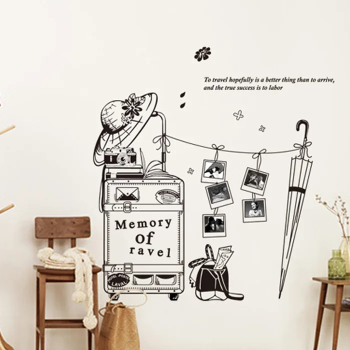 hot wall stickers home decor creative personalized wall stickers travel to wear boring clothes wallpaper decal