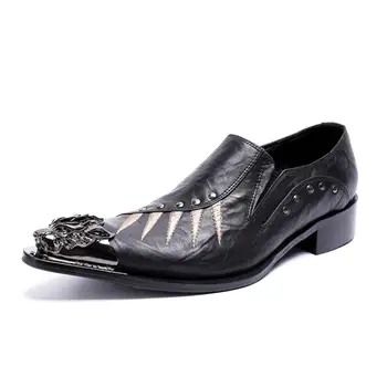 

new 3cm Heels Formal Men's Dress Shoes Genuine Leather Luxury Handmade Pointed Toe Leather Shoes Men Sapato Masculino