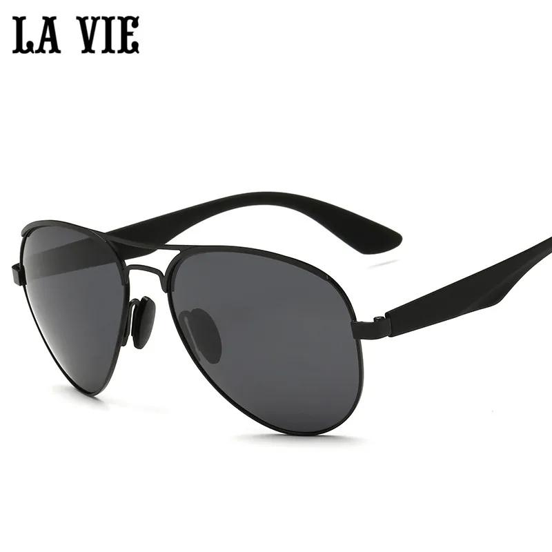 

LA VIE Polarized Pilot Style Men Sunglasses Fashion Alloy Frame Design Plastic Leg Male Coating Sun Glasses LV3523
