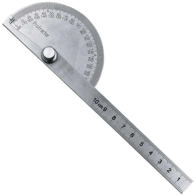 0-180Degrees 10cm Angle Ruler Goniometer Stainless Steel Protractor Round Head Ruler Woodworking Angle Square Corner Test digital angle protractor angle measuring tool angle protractor