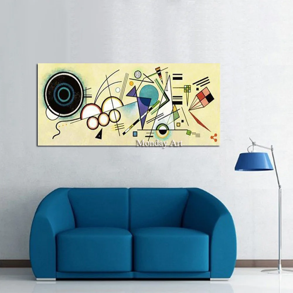 

Wassily Kandinsky масляная живопись, классическое художественное полотно, настенный плакат и наклейка, ручная роспись, масляная живопись для гостиной, спальни, Декор