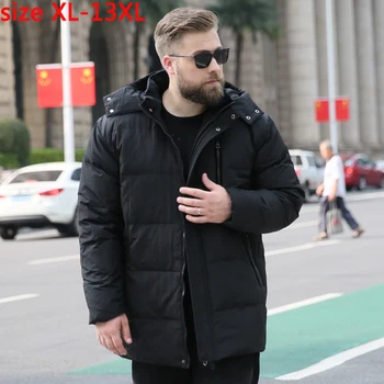 

new Men Thickening Down Jacket Men Comfortable Winter Coat White Duck Down Casual Men's with Hood plus size XL-11XL12XL13XL