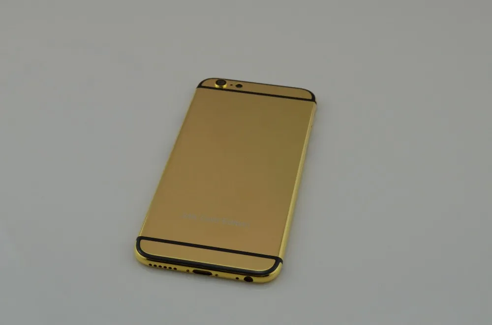 Для iPhone 6 4,7 дюйма 24K золотой корпус с боковой/верхней/нижней/аксессуары 24k золотой корпус с OEM корпус на заказ