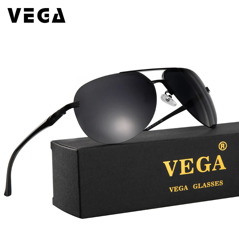 

VEGA Eyewear Rimless Polarized Pilot Sunglasses Men Women with Box UV400 Sun Glasses Polarized Pilot Sunglasses Mirror 2018 VG15