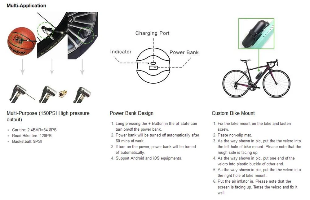 CYCPLUS 150PSI велосипед электрический велосипед Цикл воздушный насос давления перезаряжаемый беспроводной насос для шин MTB дорожный велосипед насосы