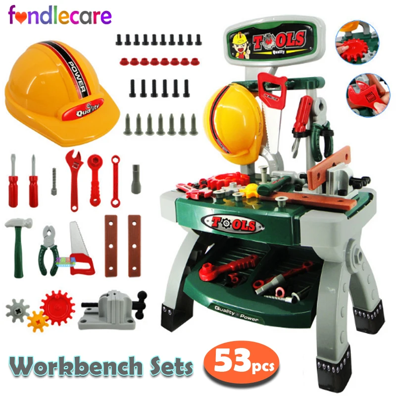 

Fondlecare Kids Play Pretend Toy engineering Tool Set Workbench Construction Workshop Toolbox Tools Toy For Children