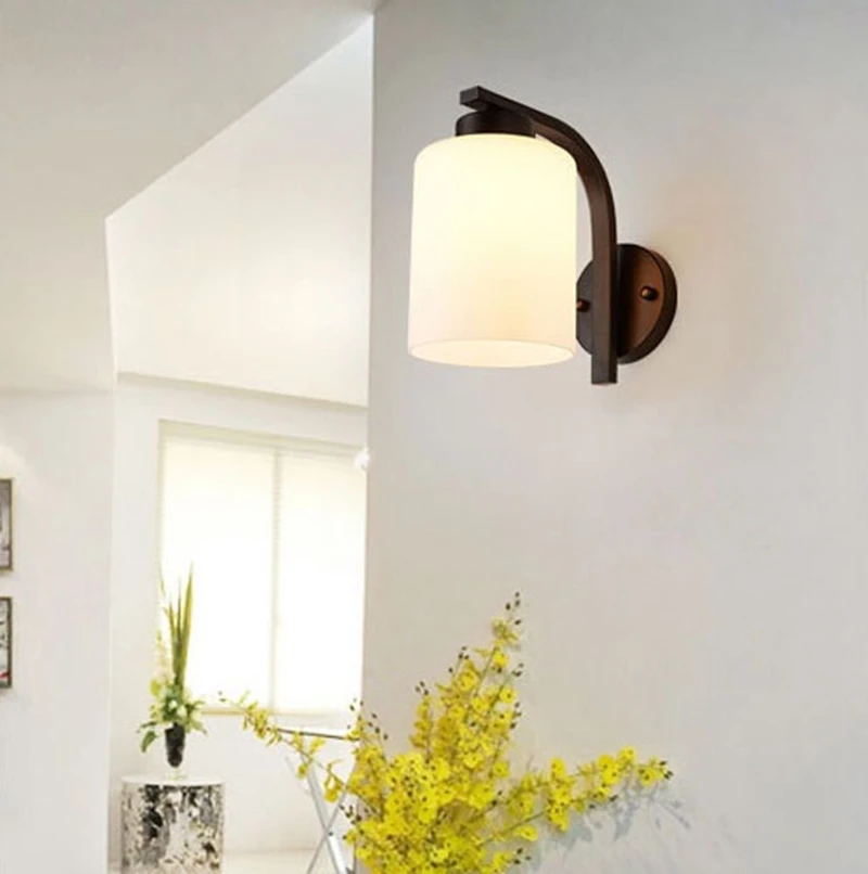 Retro Antique LED Glass Wall Light Stair Wall Light Family Indoor Living Room Bedroom Bedside Aisle Corridor Glass Wall Light (7)