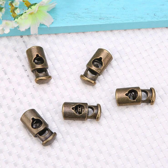 100 pcs/lot 2-hole square metal alloy stoppers toggle cord locks Drawstring  lock bungee cord Silver/ Gun Black/bronze - AliExpress