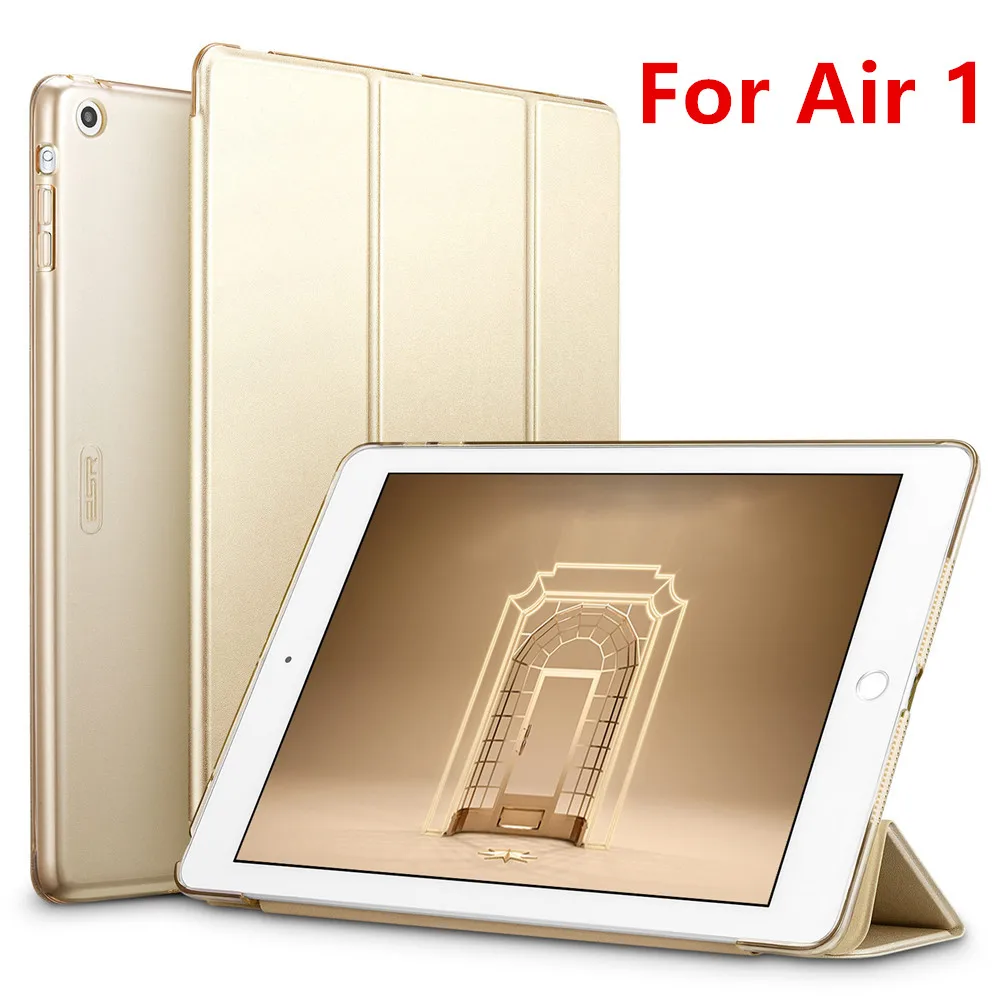 Чехол ESR для iPad Air2 Air1, жесткая задняя крышка, ультра тонкий, из искусственной кожи, умный чехол для Apple iPad Air2, многоразовая Подставка для iPad Air1 - Цвет: Champagne for Air 1