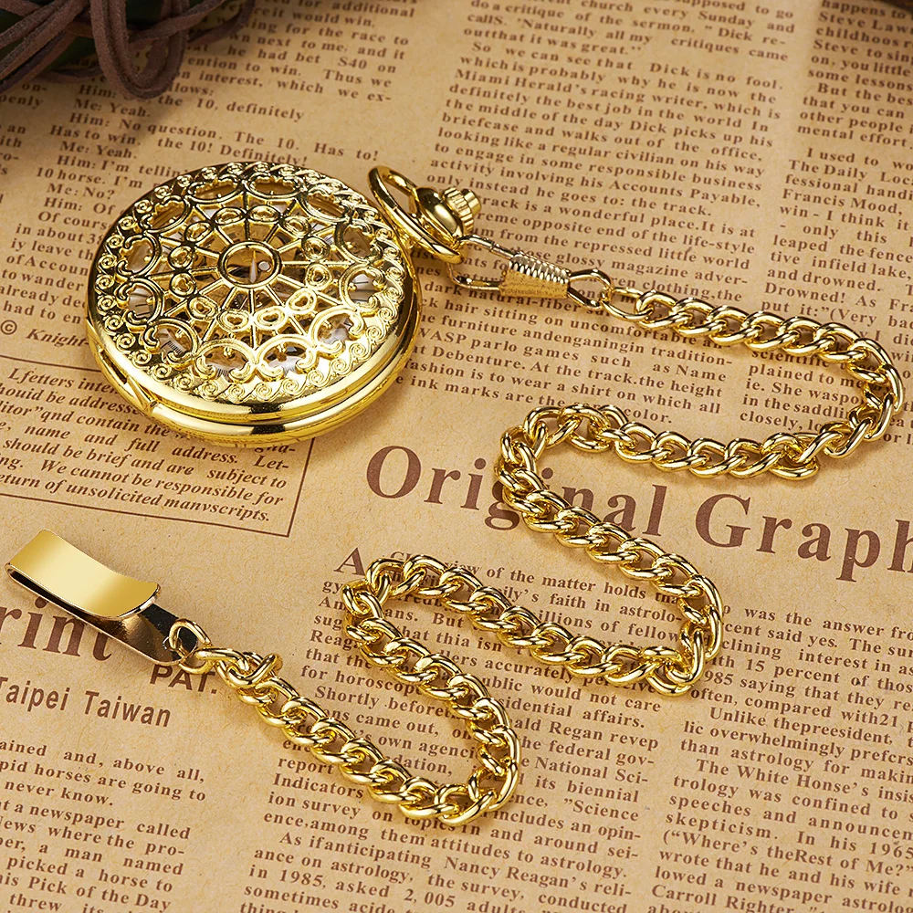 OUYAWEI Серебристая черная бронза Золотая нержавеющая сталь цепь для механических карманных часов и FOB часы для подарка
