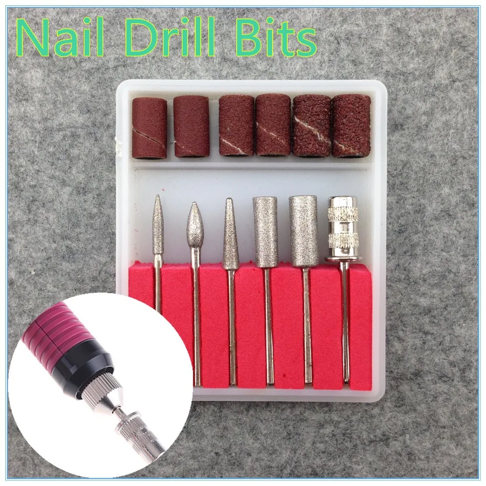 

6PCS Drill Bits and Sanding band for Nail Drill Replacement Set Nail Electric File Metal Bits + Free Shipping (NR-WS35)