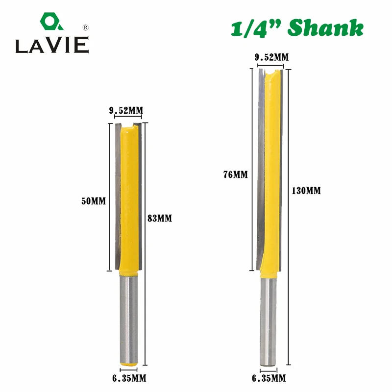 LA VIE фреза 1/4 хвостовик удлинение длинный прямой Обрезной нож с ЧПУ долото фрезы для резки по дереву MC01002